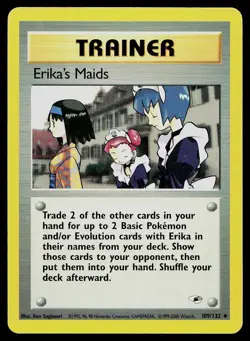 Pokemon Card Gym Heroes Erika's Maids 109/132 Unlimited Uncommon - Image 1