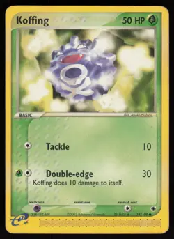 E-Reader Koffing 54/109 Ruby and Sapphire Kagemaru Himeno Pokemon TCG Card - Image 1