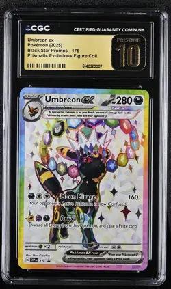 CGC PRISTINE 10 Umbreon ex 176 Pokemon Prismatic Evolutions Black Star Promo - Image 1
