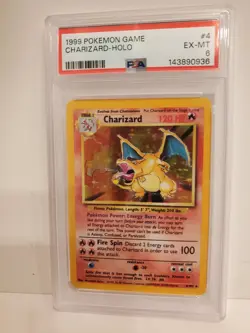 Base Set CHARIZARD HOLO RARE 1999 POKEMON GAME #4/102 PSA 6 MINT Card - Image 1