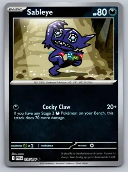 Sableye 059/094 Common Phantasmal Flames Pokemon Reverse Holo Near Mint - Image 1