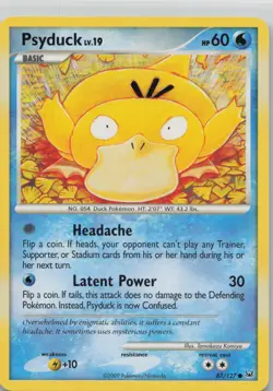 Psyduck 87/127 Common Platinum Pokemon Moderately Played - Image 1