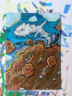 Steelix full art custom painting by JWindArt ACEO custom Pokemon TCG - Image 1