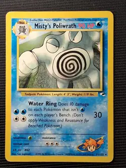 Misty's Poliwrath 31/132 Rare Gym Heroes Pokemon MP - Image 1