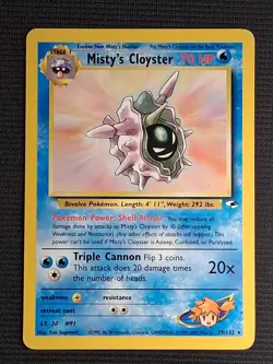 Misty's Cloyster 29/132 Rare Gym Heroes Pokemon LP - Image 1