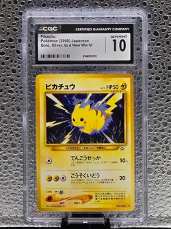 Pokemon TCG | Pikachu Gold Silver to a New World 025 Promo 2000 | CGC 10 GM JPN - Image 1