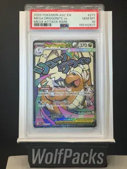 Pokemon Ascended Heroes - Mega Dragonite Ex 271/217 Mega Attack Rare PSA 10 - Image 1