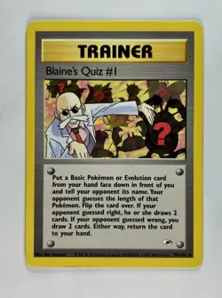 Blaine's Quiz #1 2000 Pokemon Gym Heroes Unlimited Rare #97/132 * Heavy Play - Image 1
