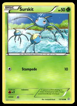 Surskit XY - Primal Clash 13/160 MP Pokemon TCG | Buy 10 Get 10 Free - Image 1