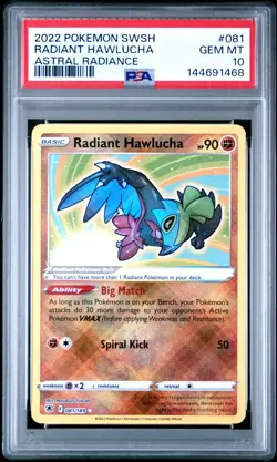 2022 Pokemon SWSH Radiant Hawlucha Astral Radiance 081/189 GEM MINT 10 - Image 2