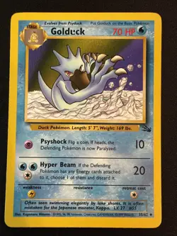 1999 Pokemon Fossil Golduck 35/62 Uncommon WOTC Vintage - Image 1