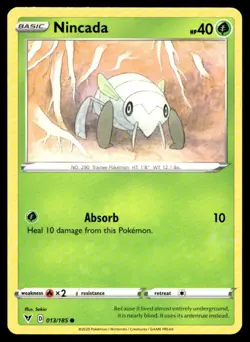Nincada SWSH04: Vivid Voltage 013/185 MP Pokemon TCG | Buy 10 Get 10 Free - Image 1
