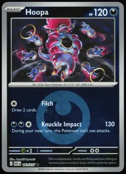 Hoopa (Energy Symbol Pattern) 141/217 Ascended Heroes Pokemon Reverse Holo NM - Image 1
