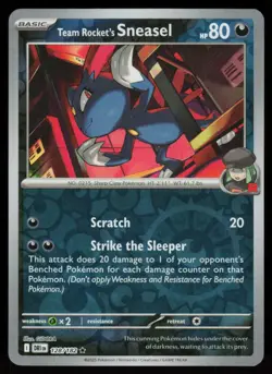 Team Rocket's Sneasel 128/182 Rare Destined Rivals Pokemon Reverse Holo NM - Image 1
