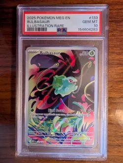 2025 POKEMON MEG EN-MEGA EVOLUTION ILLUSTRATION RARE #133 BULBASAUR PSA 10 - Image 1