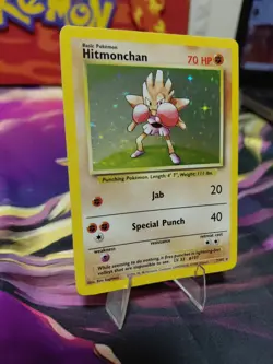 Pokemon TCG Hitmonchan Base Set Holo Unlimited Rare Card 7/102 Vintage LP/NM - Image 4