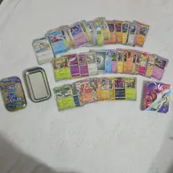 Pokemon TCG Mixed Lot over 50 Cards Foil/Holo w/ Mini Tin & Mini Binder - Image 1