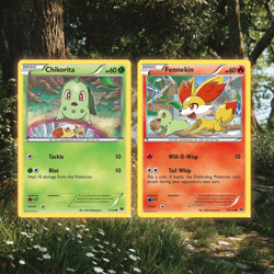 🌿🔥 Chikorita & Fennekin | Art Connection Pokemon Cards NM | Grass & Fire Duo - Image 1