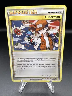 Fisherman Supporter Pokemon TCG HeartGold & SoulSilver Non Holo Card 92/123 LP - Image 1