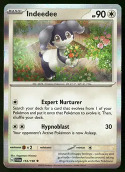 Indeedee 153/198 Rare Scarlet & Violet Pokemon Holo Near Mint - Image 1