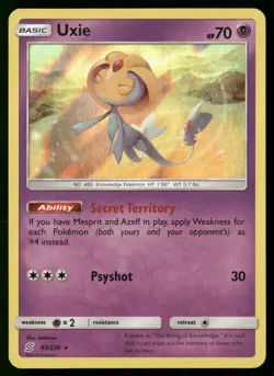 Uxie 83/236 Holo Rare Unified Minds Pokemon Holo Near Mint - Image 1