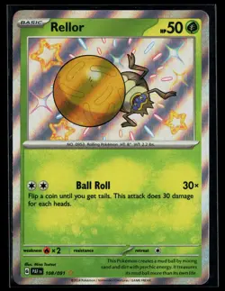 Rellor 108/091 Paldean Fates Shiny Rare Pokemon - Image 1