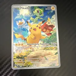 Pokemon TCG Pikachu 027 SVP English Holo Promo 60 HP Adventuring Together - Image 1