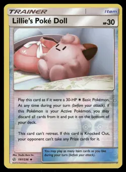Lillie's Poke Doll 197/236 Uncommon Cosmic Eclipse Pokemon Reverse Holo NM - Image 1