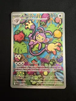 Ambipom - 107/094 - Pokemon Phantasmal Flames Illustration Rare DAMAGED - Image 1