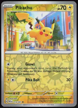 Paldean Fates Pikachu 018/091 Common Pokemon Reverse Holo NM/M - Image 1