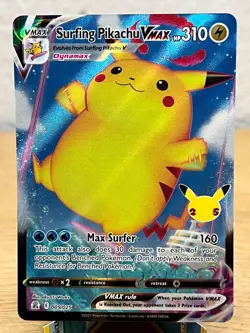 Celebrations Surfing Pikachu VMAX 009/025 Holo VMAX Rare Pokemon NM/M - Image 1