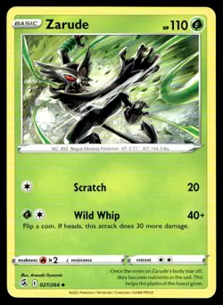 Zarude SWSH08: Fusion Strike 027/264 MP Pokemon TCG | Buy 10 Get 10 Free - Image 1