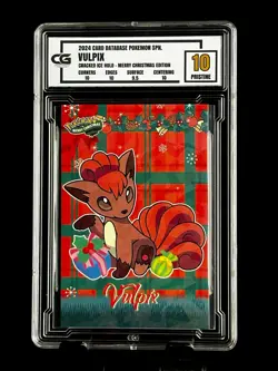 2024 Pokemon CG 10 Pristine VULPIX Christmas Data TCG XMAS Holiday CGC PSA 2 - Image 1