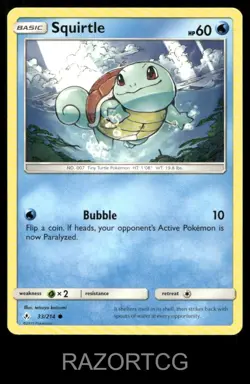 SQUIRTLE 33/214 C UNBROKEN BONDS POKEMON NM/M - Image 1
