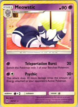 Meowstic 45/131 Rare Forbidden Light Pokemon Moderately Played - Image 1