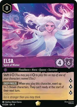 ELSA - Spirit of Winter Legendary #43/204 EN 9 Disney Lorcana FABLED - Non-Foil - Image 1