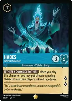 HADES - Infernal Schemer Legendary #151/204 EN 9 Disney Lorcana FABLED Non-Foil - Image 1