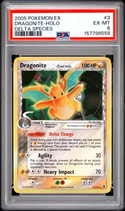 PSA 6 Dragonite Holo 3/113 Delta Species Pokemon Card - Image 1