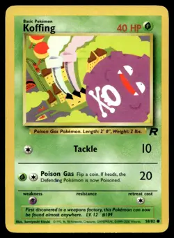 Koffing Team Rocket 58/82 MP Pokemon TCG | Buy 10 Get 10 Free - Image 1