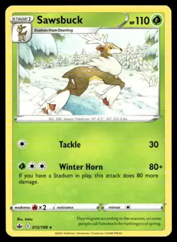 Sawsbuck SWSH06: Chilling Reign 012/198 MP Pokemon TCG | Buy 10 Get 10 Free - Image 1