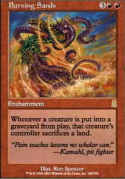 Japanese Burning Sands ~ Lightly Played Odyssey Foreign Stock Image MTG Magic Ul - Image 1