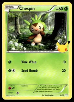 Chespin - 6/25 McDonald's 25th Anniversary Promos 006/025 MP Pokemon TCG | Buy 1 - Image 1