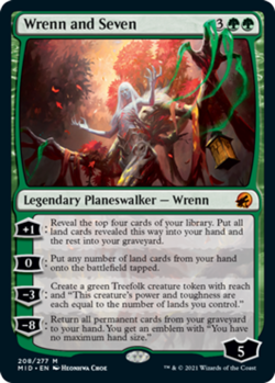 [1x] Wrenn and Seven - Foil Near Mint, English Innistrad: Midnight Hunt MTG Magi - Image 1