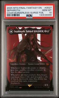 MTG FINAL FANTASY SEPHIROTH, FABLED SOLDIER/SEPHIROTH, ONE-WINGED ANGEL PSA 10 - Image 1