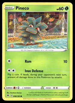 Pineco SWSH04: Vivid Voltage 008/185 MP Pokemon TCG | Buy 10 Get 10 Free - Image 1