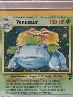 2000 Pokemon Venusaur Holo #18 Base II PSA 8 - Image 1