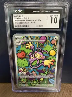 Ambipom 107/094 CGC 10 Gem Mint IR Pokemon Scarlet & Violet Illustration Rare - Image 1
