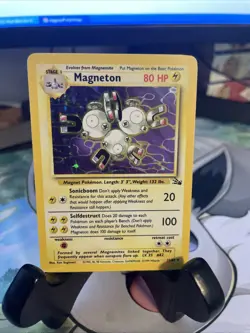 Pokemon Magneton Fossil Holo Rare Card 11/62 HP80 1999 English TCG - Image 1