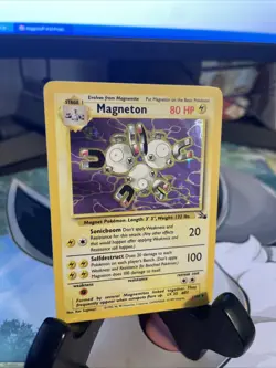 Pokemon Magneton Fossil Holo Rare Card 11/62 HP80 1999 English TCG - Image 2