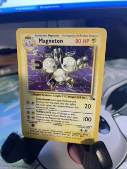 Pokemon Magneton Fossil Holo Rare Card 11/62 HP80 1999 English TCG - Image 3